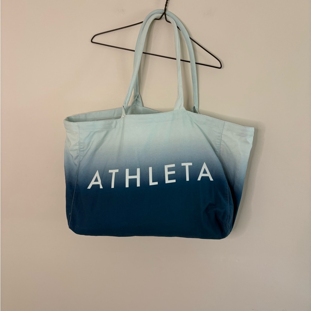 Athleta Blue Women's large Tote bag Gym Yoga Bag casual beach